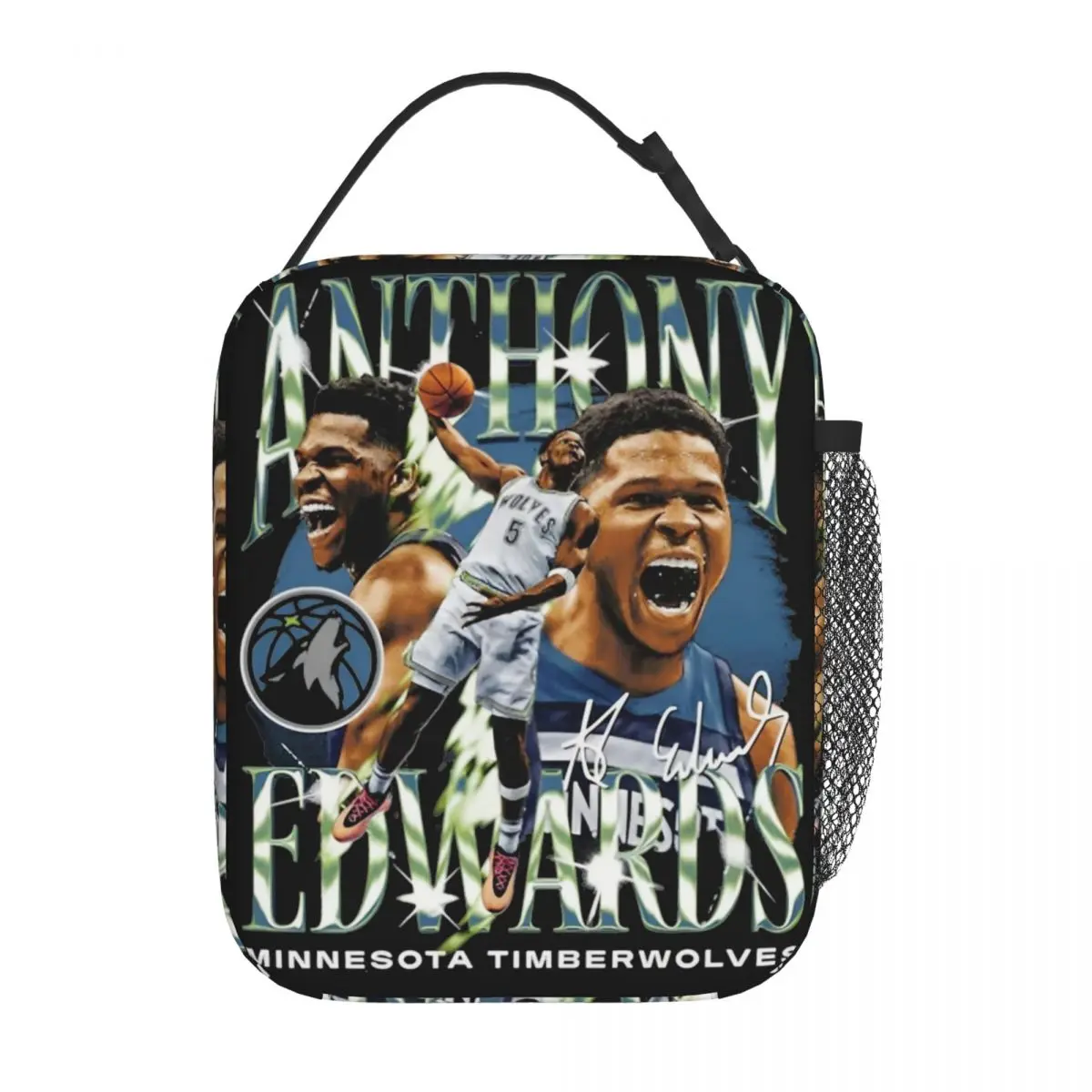 Anthony Edwards ANT Basketball Player Product Insulated Lunch Bag For Work Sports Food Box Portable Thermal Cooler Lunch Boxes