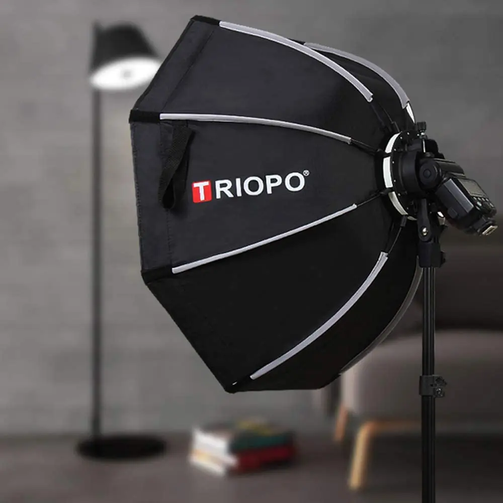 Triopo 65cm Foldable Octagon Softbox  S Bracket Grid fr Round Head Flash Godox V1 AD200Pro