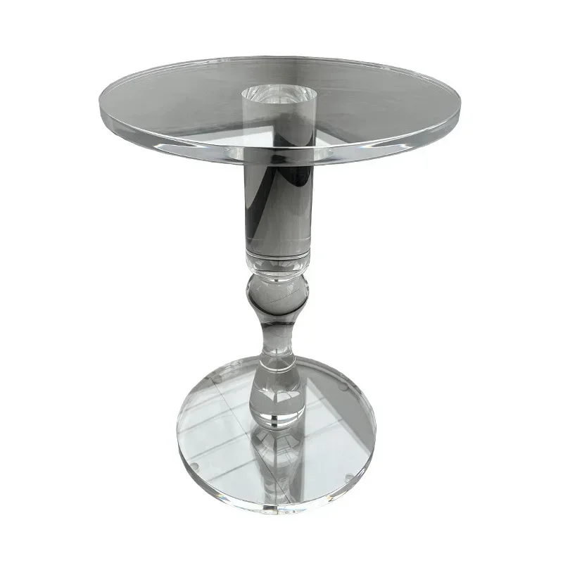 Minimally Simple Tea Table, Light Luxury Italian Style 2022 New High end Edge Table, Acrylic Transparent Small Round