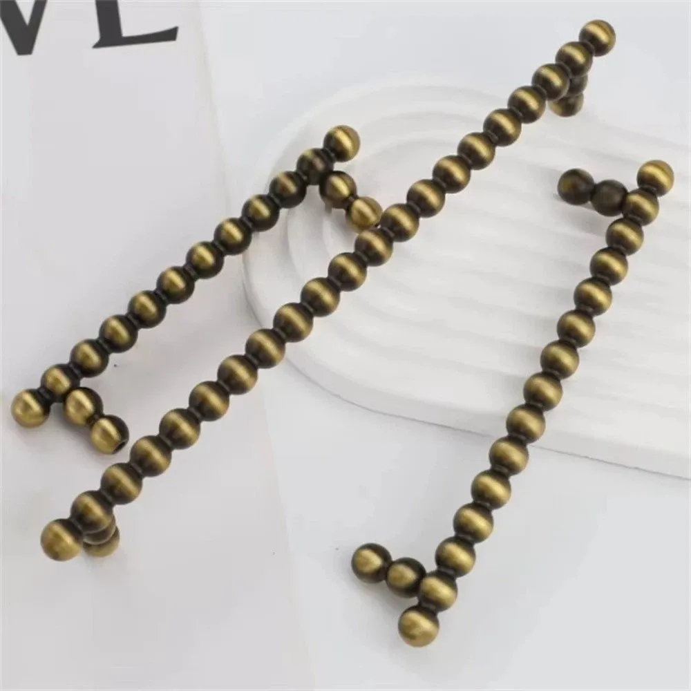 Luxury Small Round Ball Pull Handle Zinc Alloy Silver Bead Furniture Knobs Long Pull Handles For Drawer Wardrobe Door Cabinet