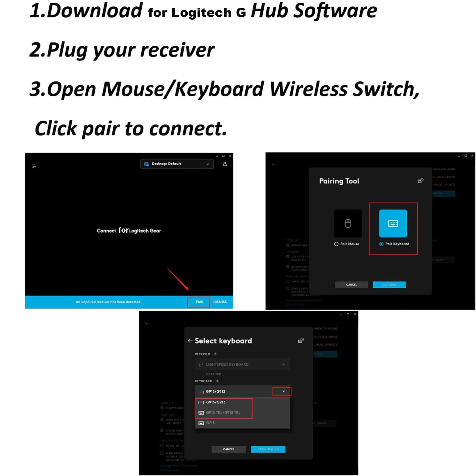 

New USB Dongle Keyboard Receiver Adapter Replacement for G913 G915 Wireless Mechanical Gaming Keyboard Replacement for G815 G813