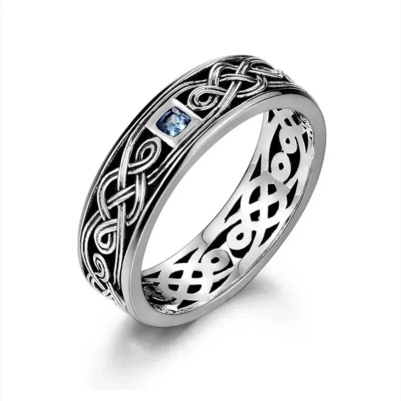 Silver Plated Buddhist Sutra Vajra Cross Adjustable Ring Retro Religious Open Ring for Men and Women Fashion Jewelry