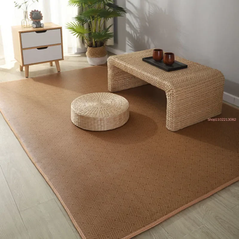 Japanese Style Tatami Mat Rattan Jute Floor Mat Thick Living Room Summer Cool Sleeping Mat Baby Play Mat Foldable Customized