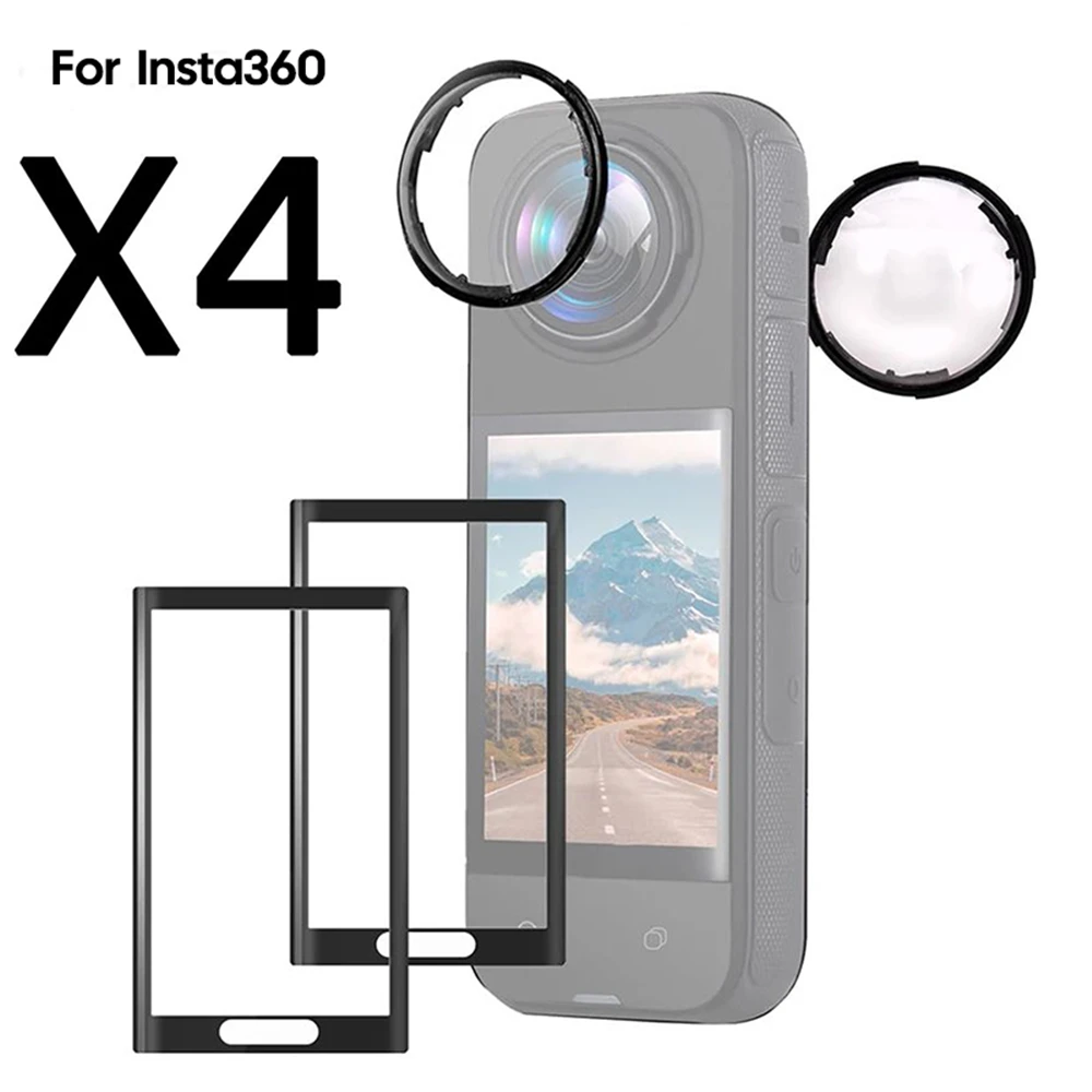 

Lens Guards for Insta360 X4 Rotating Protector Cap+2PCS Screen Film for Insta360 X4 Action Camera Guard Anti-Scratch Accessories