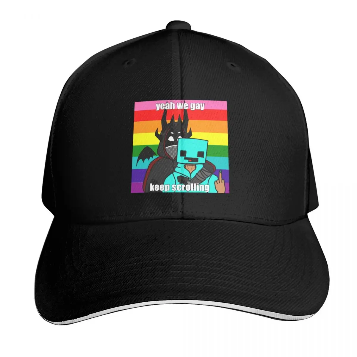 Yeah We Gay Keep Scrolling Baseball Cap Outdoor Golf Running Hiking Summer Beach Travel Streetwear Hip Hop Trendy