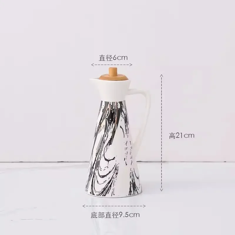 Ceramic Oil Bottle Kitchen Supplies Can Spice Vinegar Jar Pot Seasoning Box Condiment Bottles Container