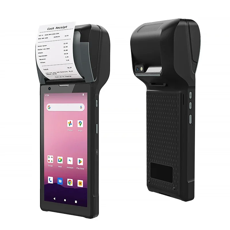 PDA-601 Mobile POS Terminal 6 inch Rugged PDA Barcode Scanner With Printer 4GB 128GB WIFI NFC 4G Lte Data Collector