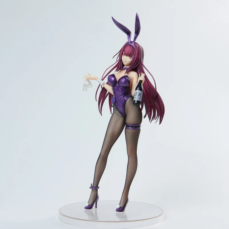 28Cm Anime Lot/Grand Order Scathach 1/7 Sashi Ugatsu Bunny Ver Zacht Lichaam Zwart Zijden Bar Model Speelgoed Geschenkcollectie Aciton Figuur
