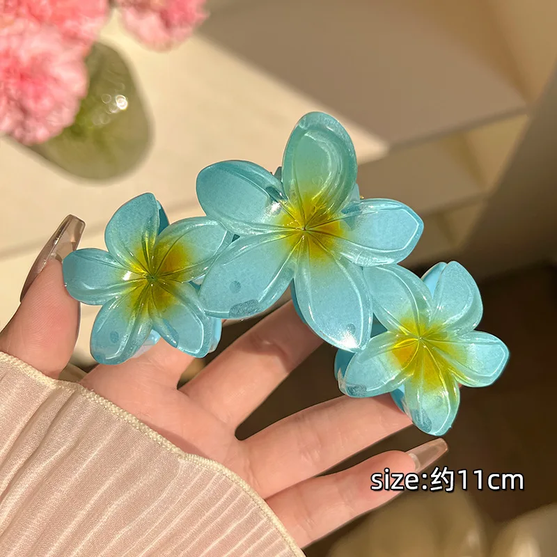 Plumeria Flower Hair Claw Clips Non-slip Flower Hair Clip for Thick Thin Hair Strong Hold Hair Claws Hair