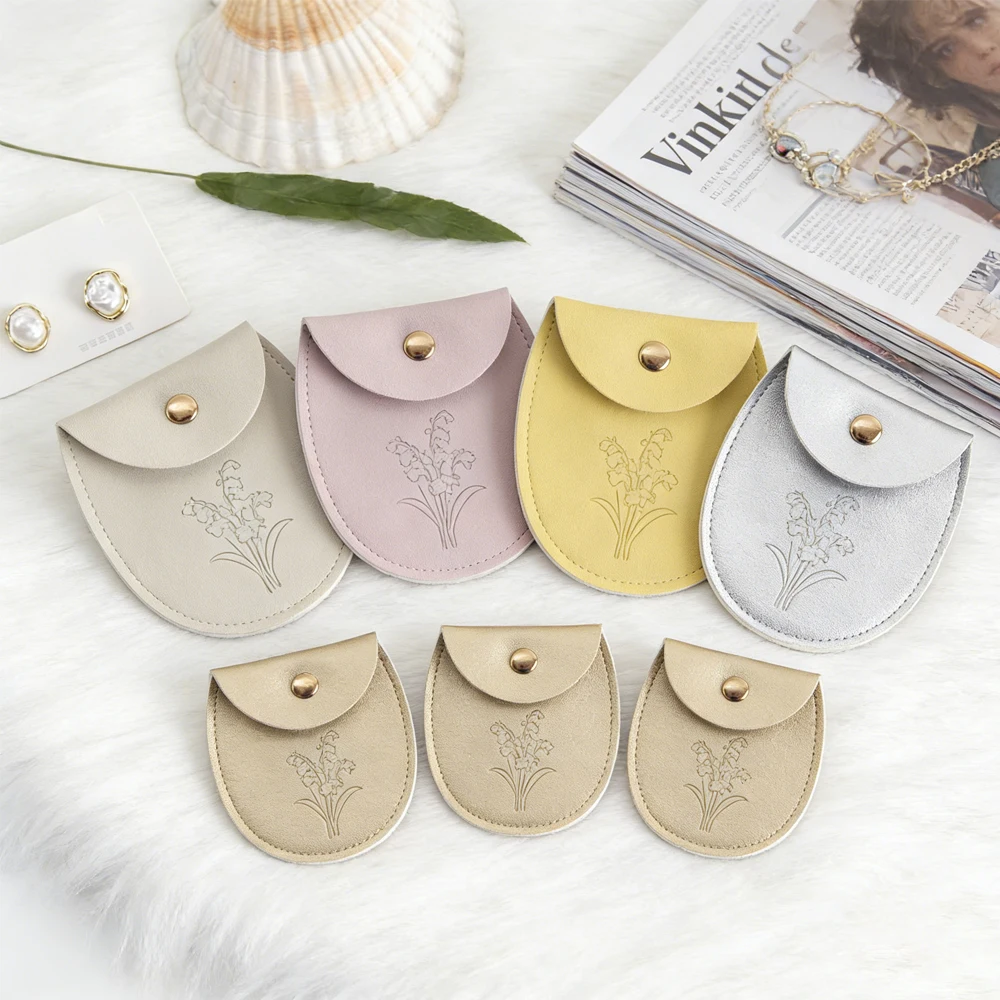 

50/100 шт. кожаных мешочков для украшений из полиуретана с золотой/серебряной застежкой, упаковочные пакеты для ювелирных изделий, подарочные мешочки для свадебных подарков, браслетов, ожерелий, серег