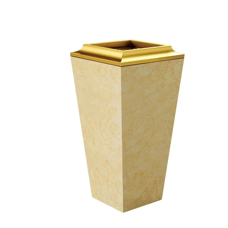 Wholesale hotel lobby standing metal and marble ground waste bin dusty bin trash bin