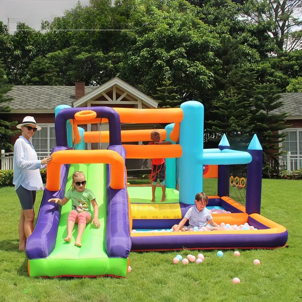 

Indoor Kid Home Use Inflatable Bouncer Parkour Jumping Inflatable Caste Ball Pool Slide Bounce House
