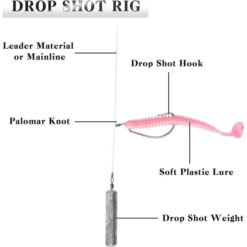50pcs Lead Drop Shot Sinkers Weights 5-20g Cylindrical Shape with rotate Ring Tackle Accessories for Bass Fishing Rig wholesale view 3