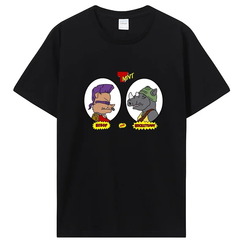 Bebop And Rocksteady Essential T-Shirt Funny Men Cotton Tshirt Men's Clothing Oversized Cotton Graphic T Shirts Hip Hop Tees Top