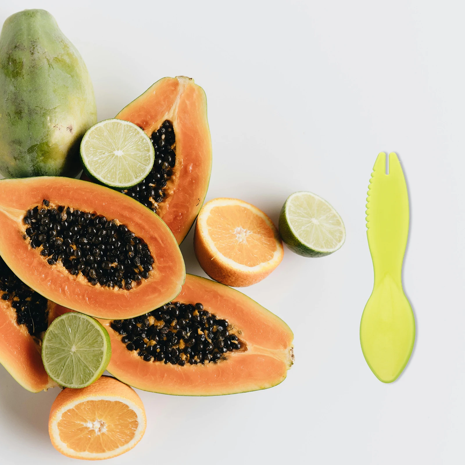 

20Pcs Kiwi Scoop Multi-Purpose Reusable Plastic Cutter Fruit Skinner Divider Kitchen Tool for Kiwi Dragon Fruit Melon