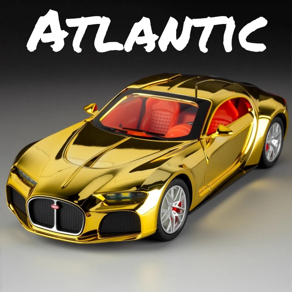 

Масштаб 1:24, модель игрушечного автомобиля Atlantic BOLIDE, литой под давлением сплав, звуковой свет, откатные миниатюрные модели транспортных средств, игрушки для детей, праздничный подарок