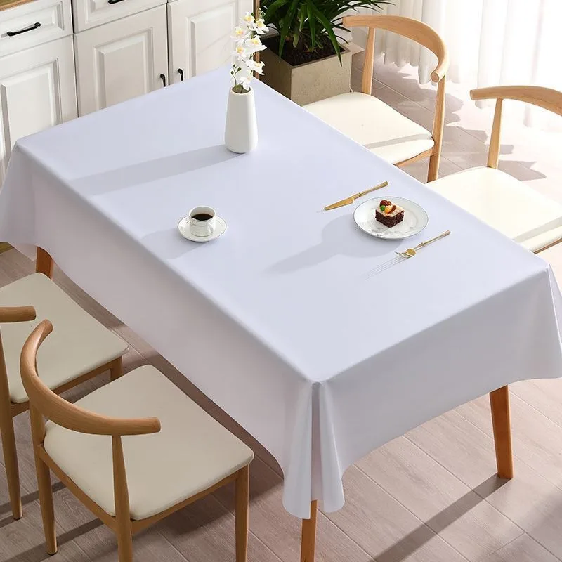 

Modern Minimalist Solid White Tablecloth Waterproof Rectangular Table Cover for Dining Room Kitchen Party Wedding Banquet Decor