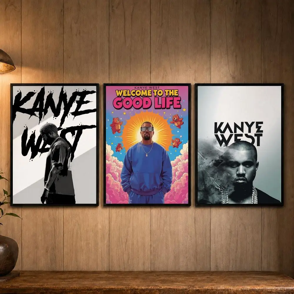 Viral Singer K-Kanye WestS Poster Self-adhesive Art Poster Decoracion Painting Wall Art White Kraft Paper Home Decor