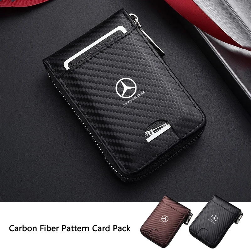 Men Wallet Car Logo PU Leather Coin Purse Personalised ID Card Holder For Mercedes Benz A C E S G Class GLS W177 GLC CLE CLA GLB