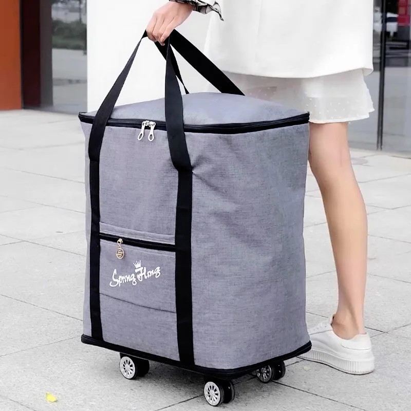 Large Capacity Quilt Storage Bag with Wheels Dormitory Luggage Bag for High School Students College Students Accommodation Bag