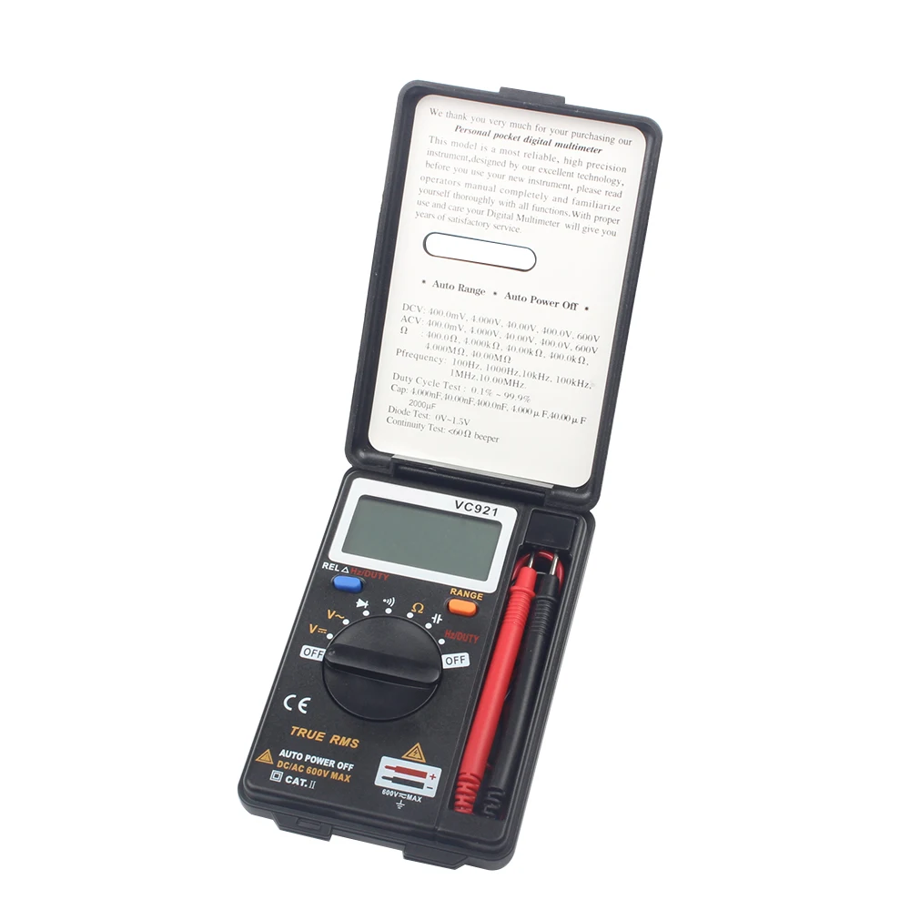 Digital Multimeter VC921 3 3/4 Personal Mini Digital Multimeter Handheld Pocket capacitance resistance frequency tester