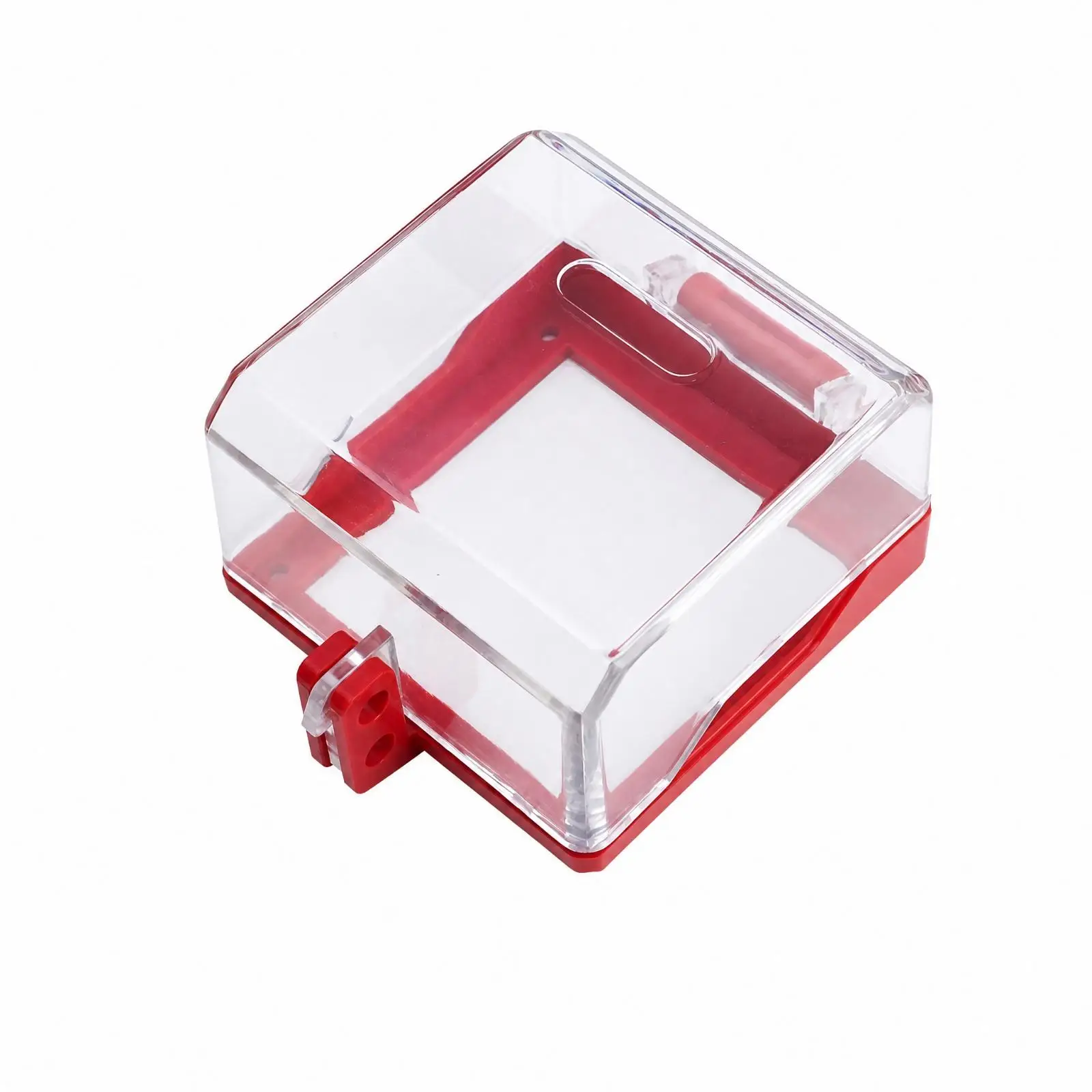 Engineering Plastic Wall Switch Safety Cover with See Through Lid and Red Base for Rotary Toggle Switch Protection