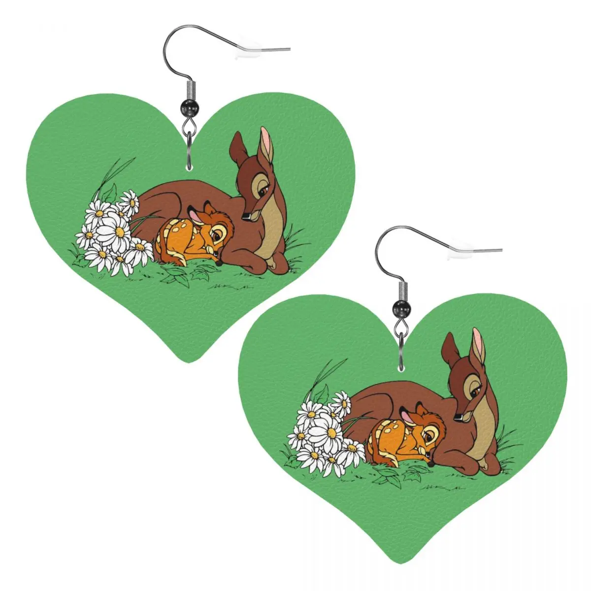 

Custom Cartoon Bambi Anime Leather Teardrop Earrings for Women Leather Earrings Fashion Lightweight for Parties Holidays