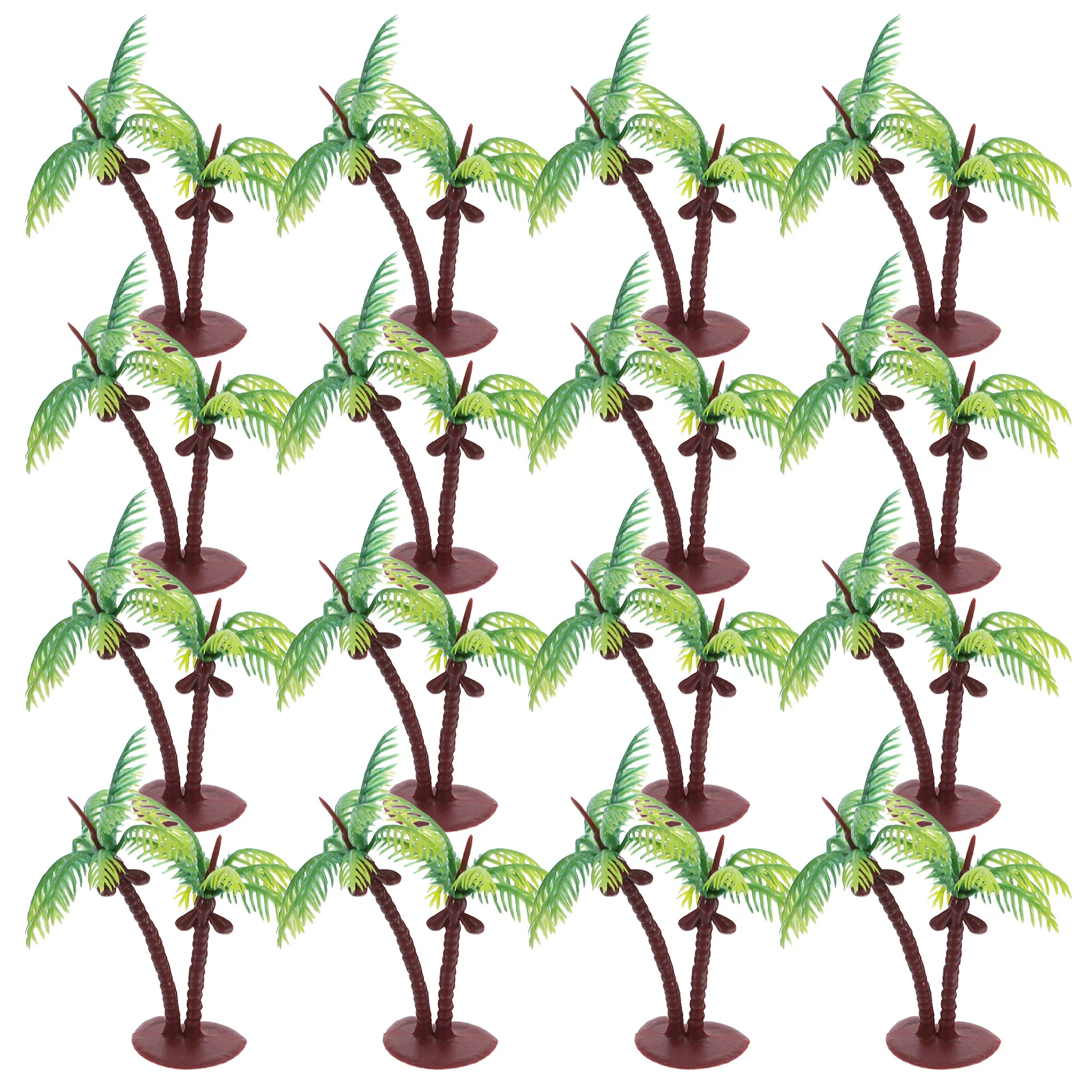 36 Stück Mini-Kokosnuss-Palmen, künstliche tropische Pflanzen für Aquarium, Terrarium, Strandparty, Dekoration, Kunststoff, Miniaturlandschaft