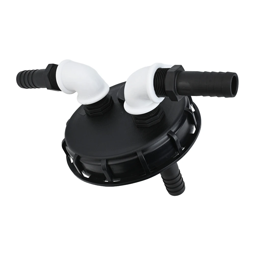 163mm IBC Cap Water Tank  Adapter Cap For Garden 2x 25mm Pipe Quick Connector Plastic Rainwater Filter Cover Tap Fittings