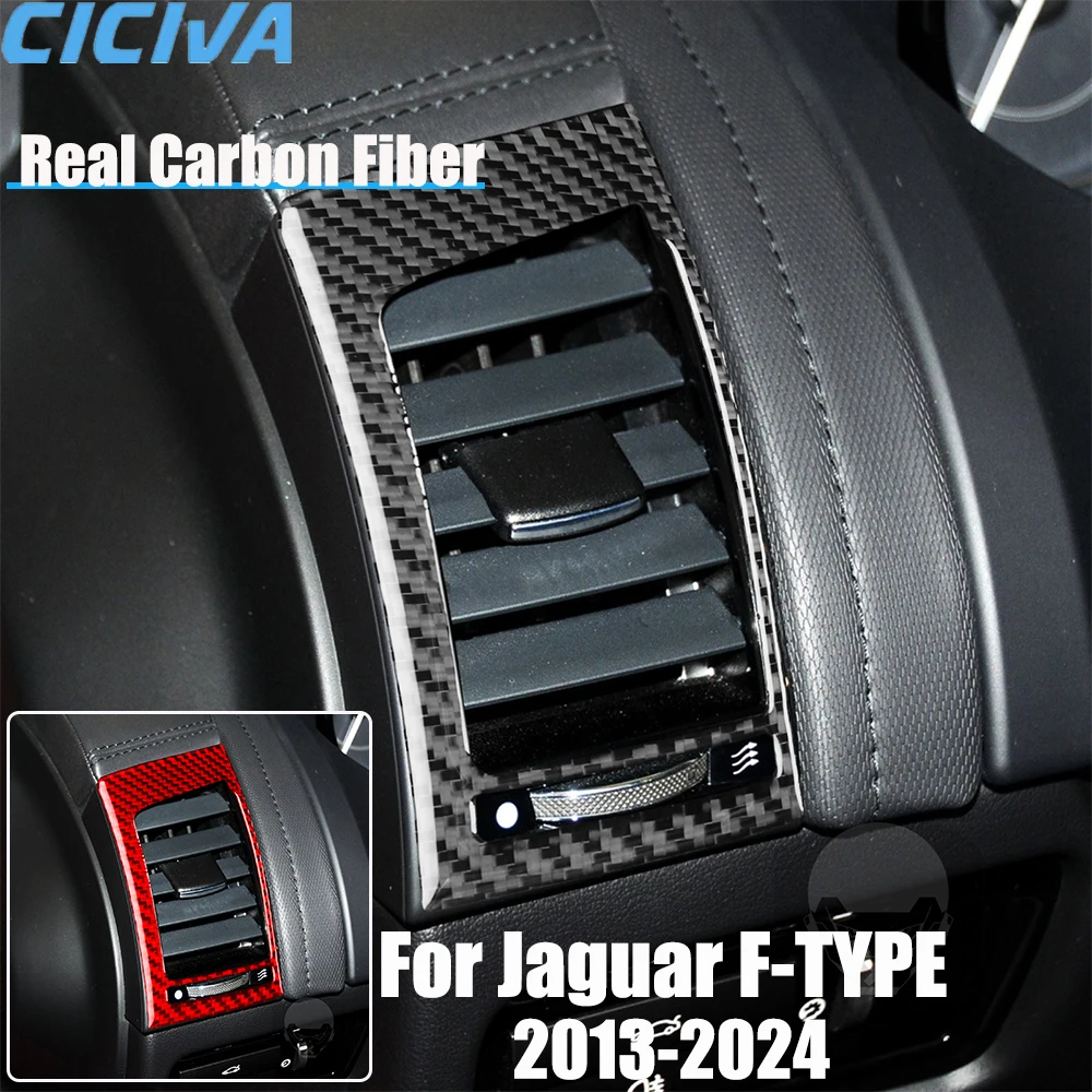 

Real Carbon Fiber Car Accessories Center Air Vent Cover Soft Sticker For Jaguar F-type 2013 2014 15 16 17 18 19 20 21 22 23 24