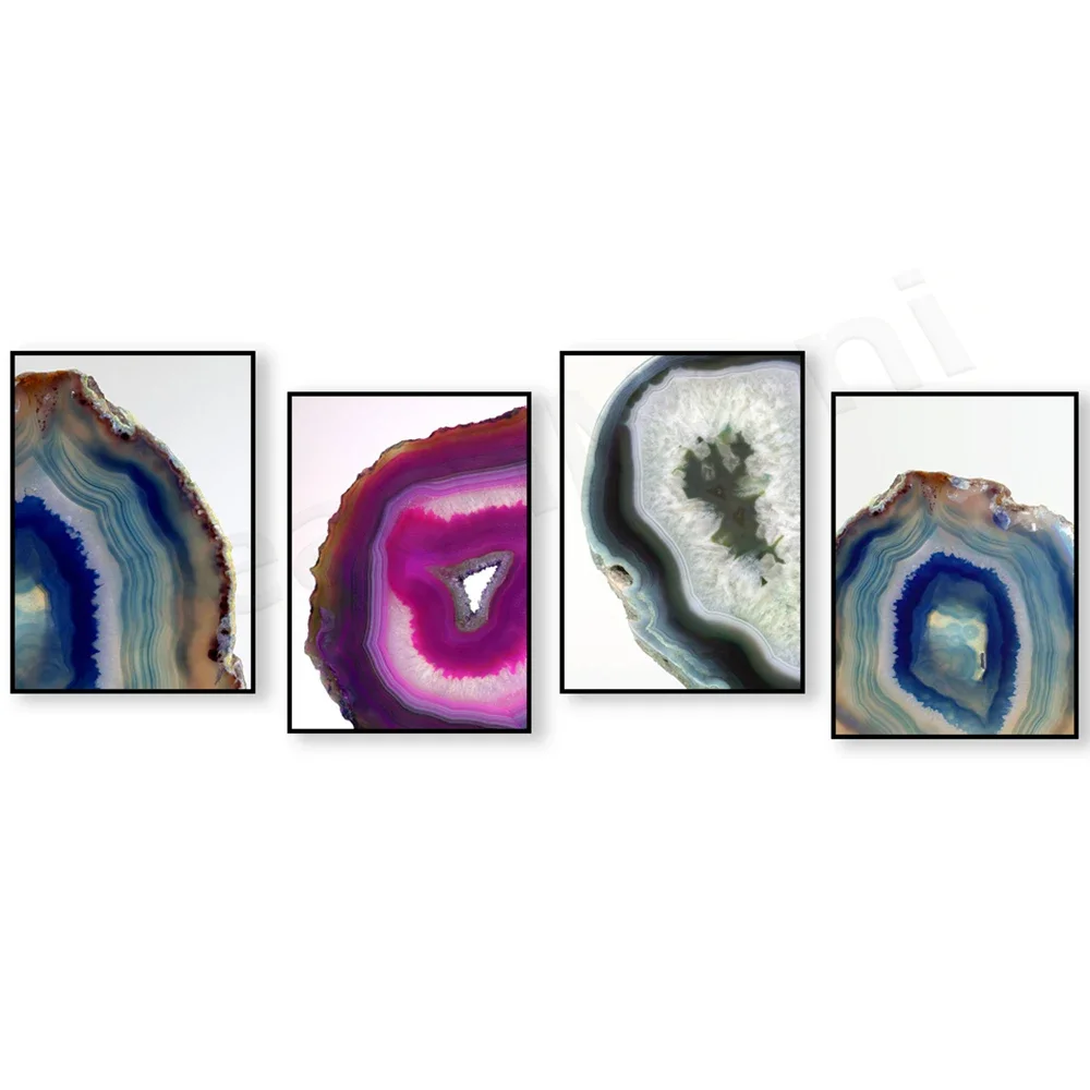 

Black and grey onyx, magenta onyx, blue onyx abstract wall art, printable boho decor, natural stone geode print poster