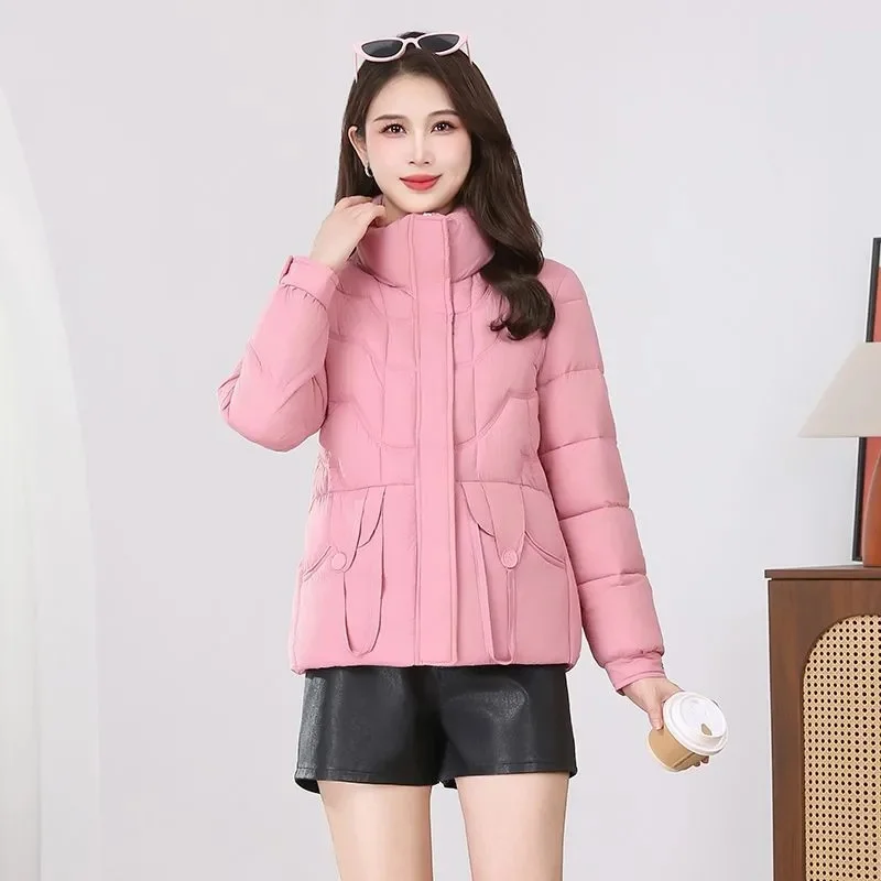 

2025 New Fashion Down Cotton Jacket Women Parkas Short Korean Thick Winter Coat Cotton Padded Jacket Female Outerwear Overcoat