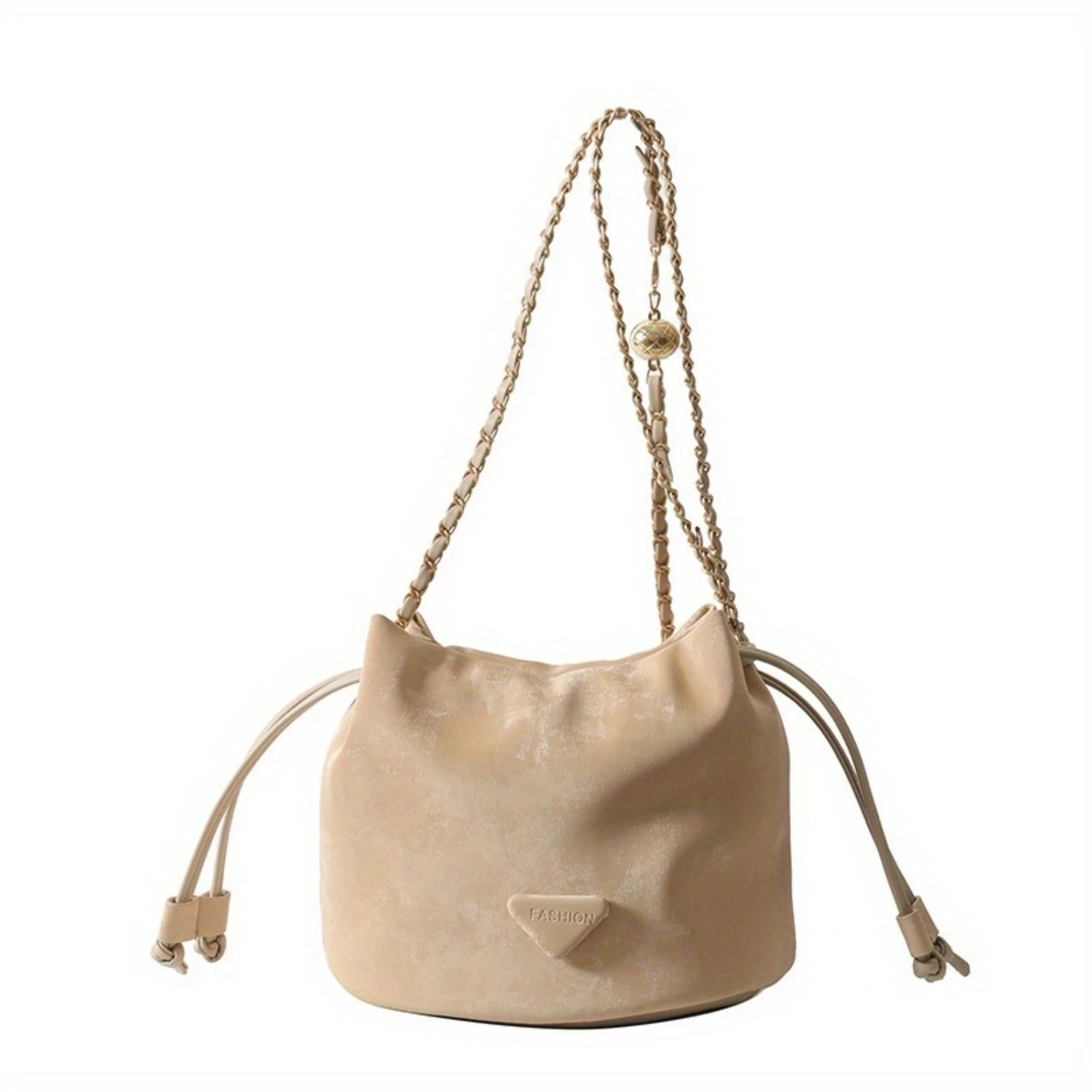 

Women's Handbag Trendy Mini Bucket Bag With Elegant Chain Strap, PU Leather, Crossbody Shoulder Bag