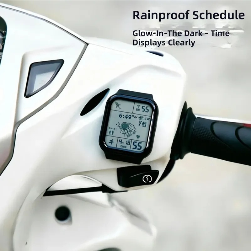 for Luminous Car Clock Electric Vehicle Schedule Rainproof Sunscreen Motorcycle Universal Paste Digital Display Waterproof