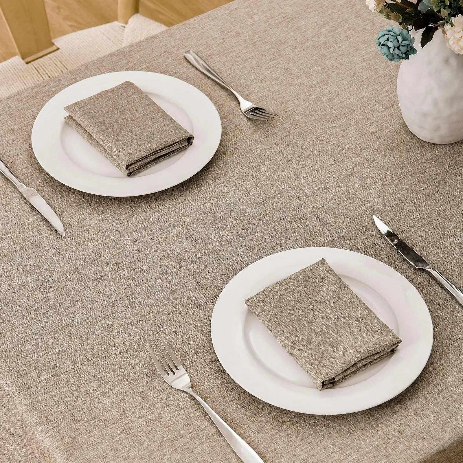 Faux Linen Rectangle Tableclot - Table Cloth Disposable ulasan dan harga