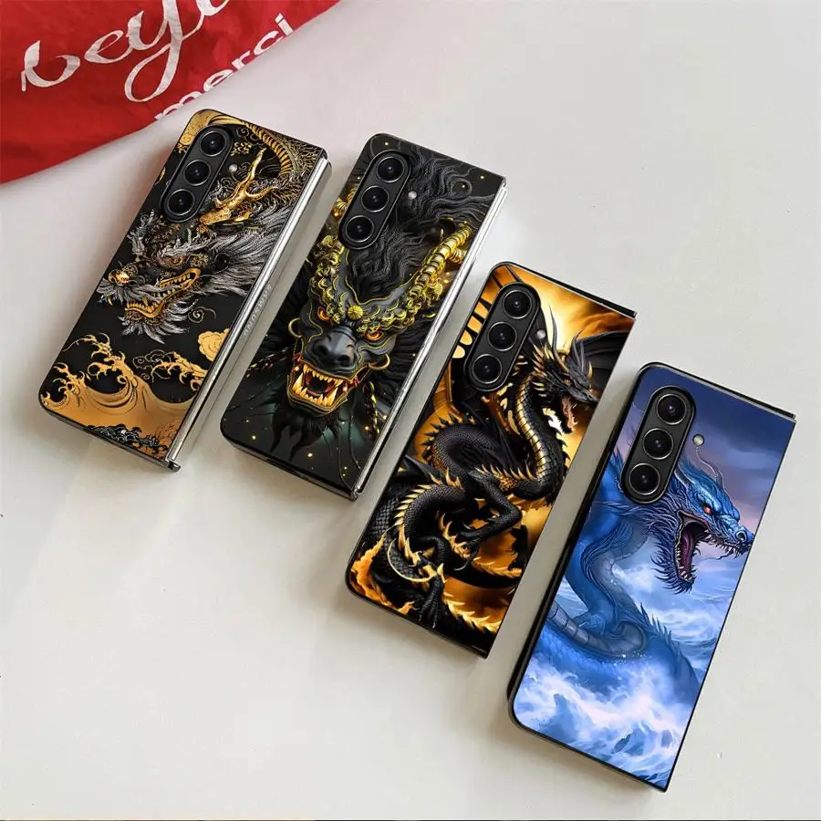 Animierte coole Drachen-Rückseite Handyhülle für Samsung Galaxy ZFold6 Z Fold 7 6 5 4 3 ZFold3 ZFold5 ZFold7 ZFold4