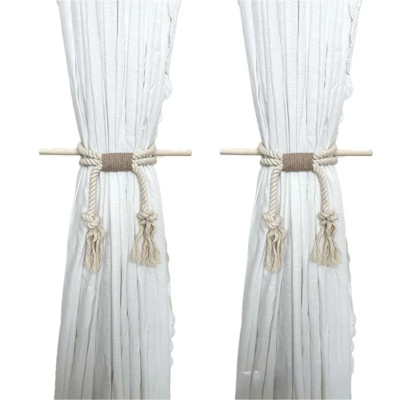 Balcony Butterfly Strap Handmade Cotton Rope Curtain Straps Home Decoration Products Non Perforated Curtains Strap