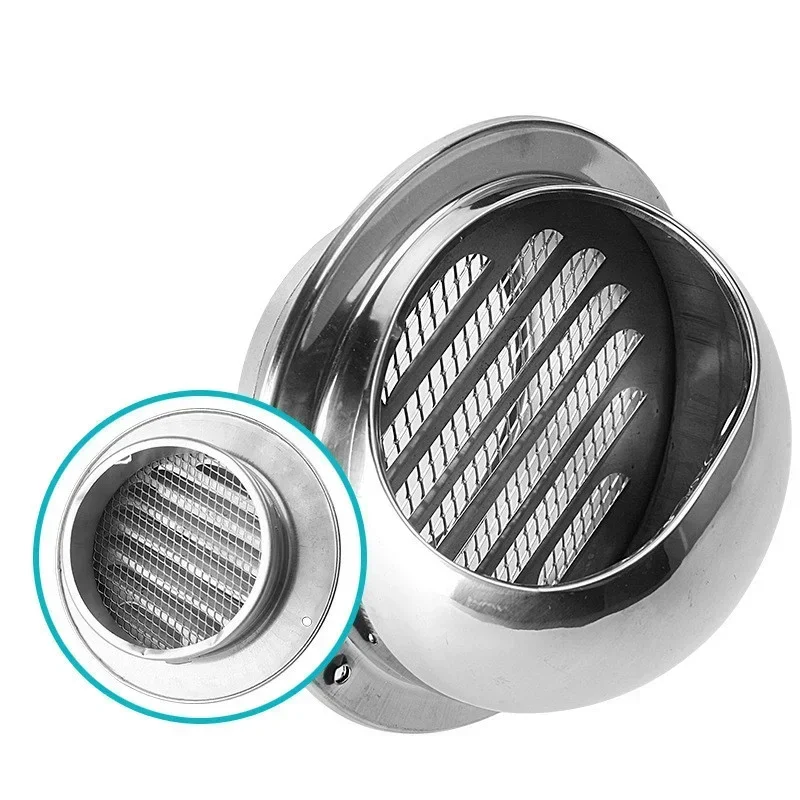 60mm-150mmStainless Steel Wall Ceiling Air Vent Ducting Ventilation Exhaust Grille Cover Outlet Heating Cooling Vents Cap