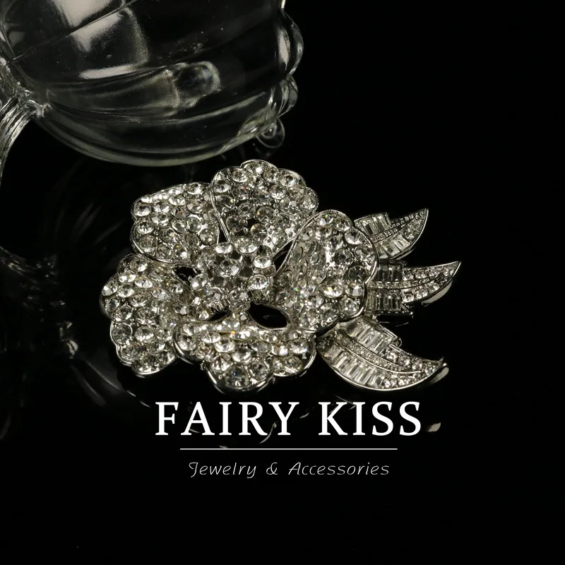 خمر انفصال قلادة بروش قلادة من الذهب الأبيض الماس الزهور قلادة سكرانشيليا بيجولتيريا #2