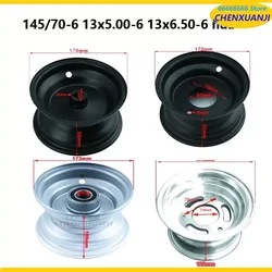 6 Inch Wheel Hub Use 145/70-6 13x5.00-6 13x6.50-6 Tire Tyre ATV 3 Hole Vacuum Rims for 110-125cc Go-Kart ATV Lawn Mower