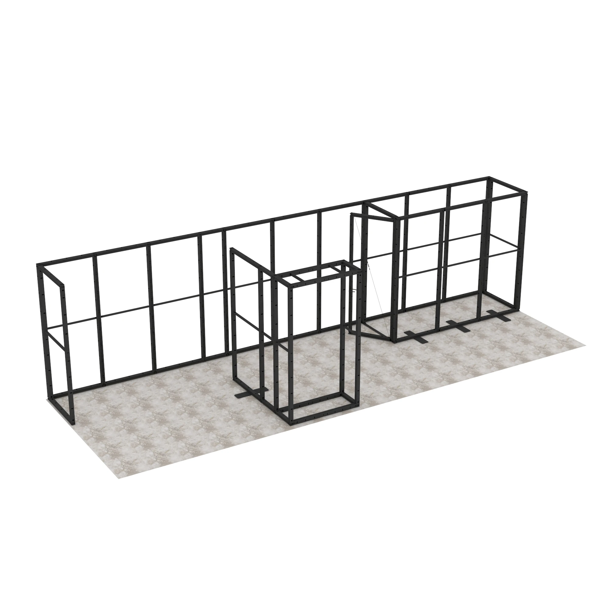 10 x 30 Fuß große modulare Beursstand, einfache Einrichtung und wiederverwendbare Aluminium-Ausstellungskabine mit Grafiken aus Spannstoff