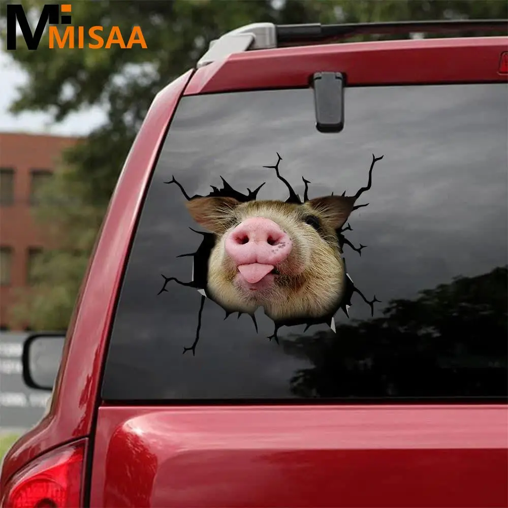 Glass Sticke Vivid Pig 3d Funny Piggy Multifunctional Pvc Decoration Wall Sticker Glass Window Door Anti-static Car Decals