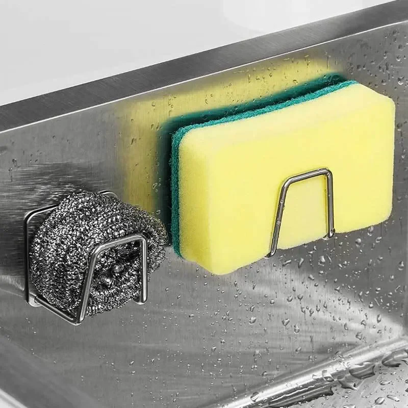 1pc sink sponge holder for kitchen sliding stainless steel household water channel Desi cloth cloth cloth storage