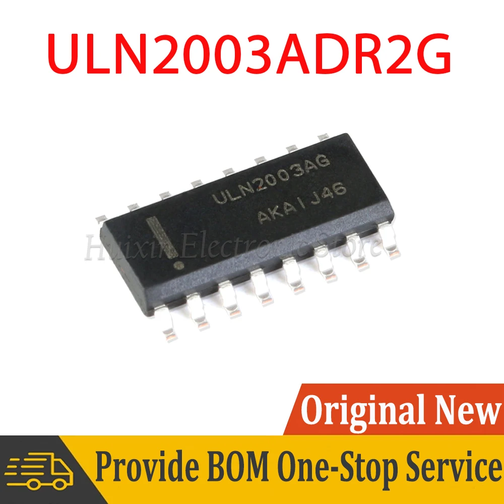 

5pcs ULN2003ADR2G ULN2003AG SOIC-16 50V 500mA 7NPN Darlington Tube SMD New and Original IC Chipset