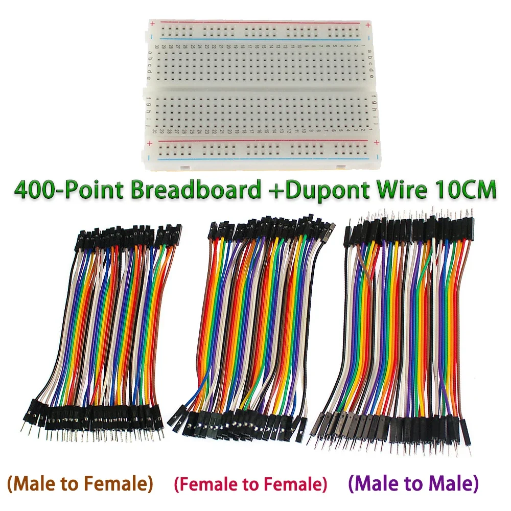 1 set 400Point Breadboard With Dupont Wire 10CM Cable Male to Male, Male to Female, Female to Female Cable Jumper