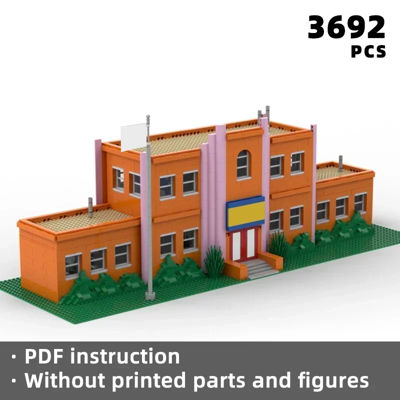 Christmasclassic cartoon scene diorama bricks school blocks house town haus moc for fans building gift kid movie toy product dec