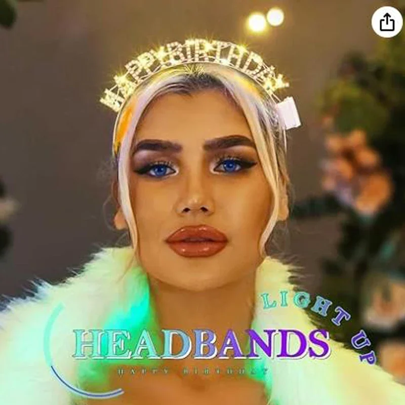 ライトアップ誕生日ヘッドバンド LED ラインストーン私の誕生日ヘッドバンドパーティーの好意ヘアアクセサリー女性のための