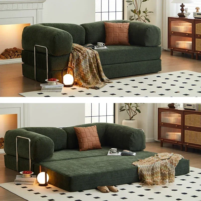 Medieval sofa module dual-purpose compression foldable fabric sofa bed