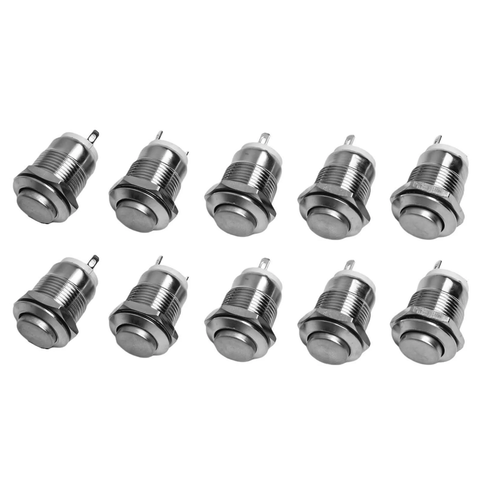 12mm Push Button High Round Switch Control Systems Button Replacement for versatile Application 1NO Normally Open 2 Pins Design