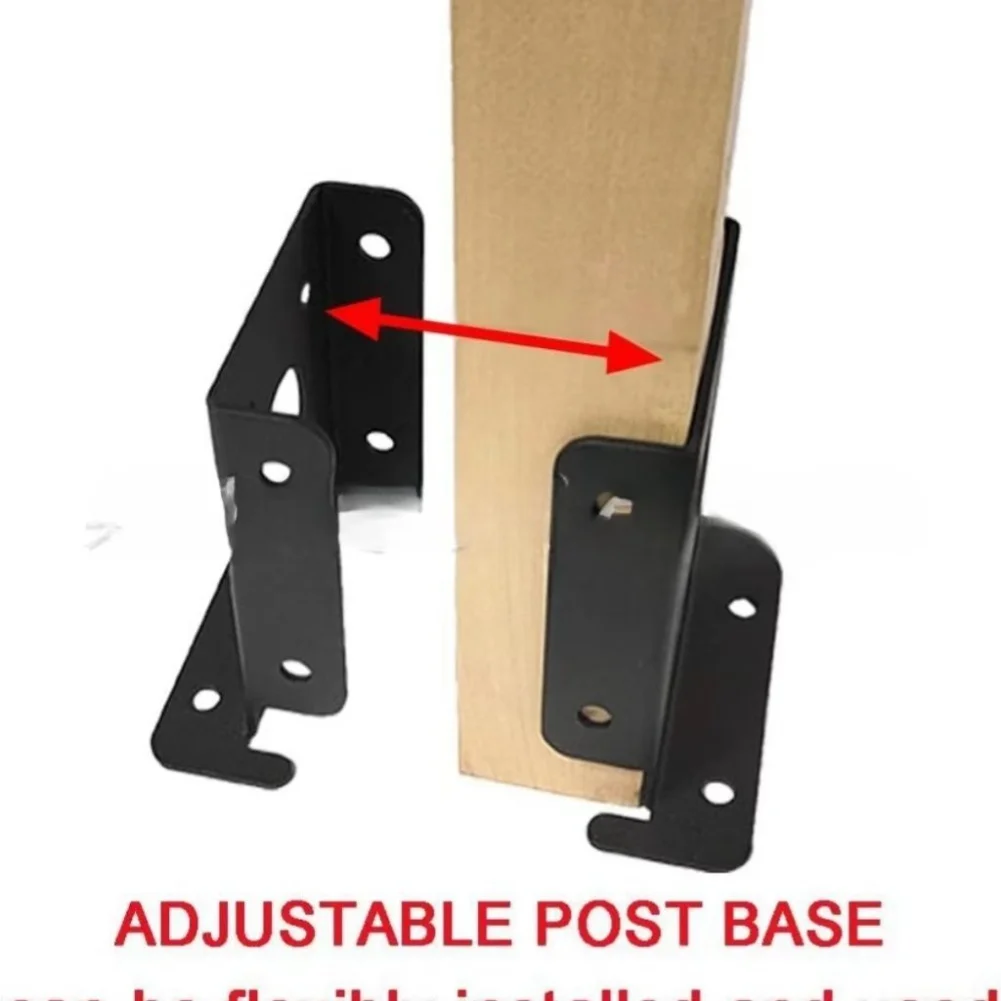 Soportes de Base de poste ajustables para vallas de madera 4x4 y 4x6, soportes de poste de trampa para pabellones y terraza de madera